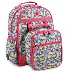 J World 16inch Duet Backpack n Lunch Bag, Floret J World 16inch Duet Backpack n Lunch Bag, Floret