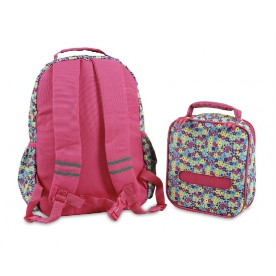 J World 16inch Duet Backpack & Lunch Bag- Floret