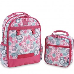 J World 16inch Duet Backpack & Lunch Bag- Blue Raspberry  J World 16inch Duet Backpack & Lunch Bag- Blue Raspberry