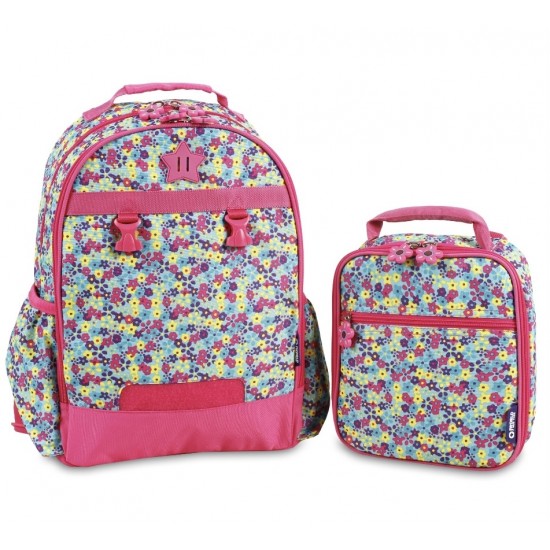 J World 16inch Duet Backpack & Lunch Bag- Floret