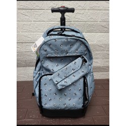 J World Trio 18" Rolling Bag with Inbuilt Lunch Bag and Pencil Case, Panda