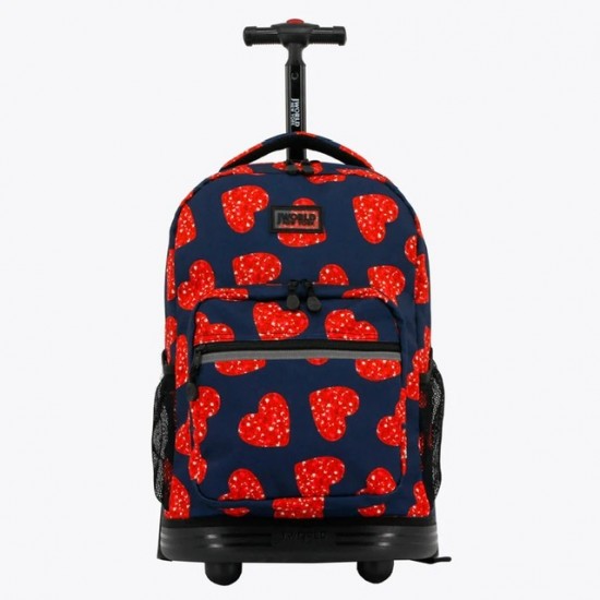J World 18inch Rolling Backpack, Love Spangle