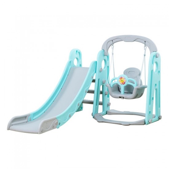 Toddler Indoor and Outdoor Swing and Slide Set, Green