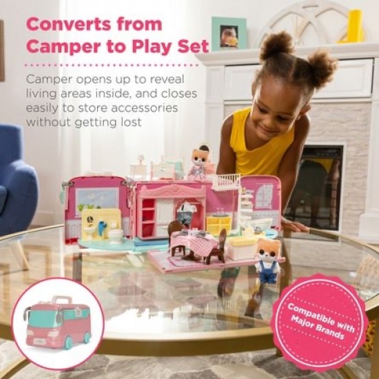 Camper Van Playset Pretend Play Dollhouse with Tiny Critters Camper Van Playset Pretend Play Dollhouse with Tiny Critters