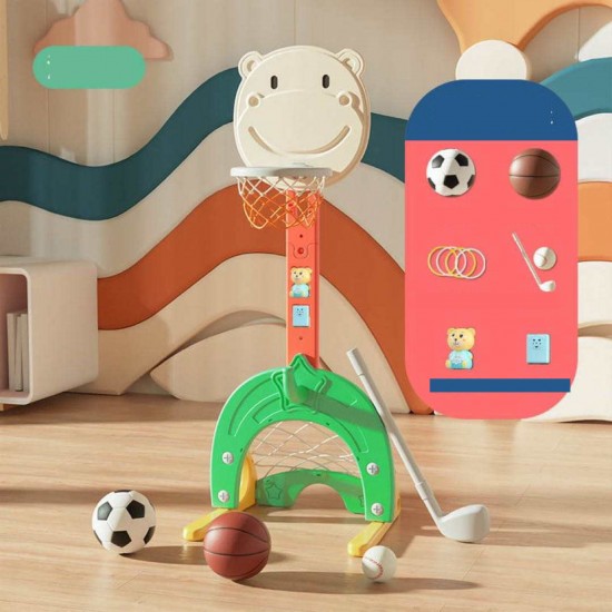 3  in 1 Toddler Lion Basketball, Football and Golf Play Set