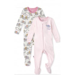 Childrens Place Baby And Toddler Girls Elephant Snug Fit Cotton One Piece Pajamas 2-Pack - Cameo Childrens Place Baby And Toddler Girls Elephant Snug Fit Cotton One Piece Pajamas 2-Pack - Cameo