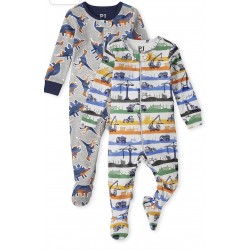 Childrens Place Baby And Toddler Boys Dino Construction Snug Fit Cotton One Piece Pajamas 2-Pack - Cameo Childrens Place Baby And Toddler Boys Dino Construction Snug Fit Cotton One Piece Pajamas 2-Pack - Cameo