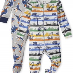 Childrens Place Baby And Toddler Boys Dino Construction Snug Fit Cotton One Piece Pajamas 2-Pack - Cameo Childrens Place Baby And Toddler Boys Dino Construction Snug Fit Cotton One Piece Pajamas 2-Pack - Cameo