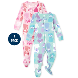 Childrens Place Baby And Toddler Girls Cat Dog Snug Fit Cotton One Piece Pajamas 2-Pack - Cameo Childrens Place Baby And Toddler Girls Cat Dog Snug Fit Cotton One Piece Pajamas 2-Pack - Cameo