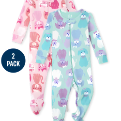 Childrens Place Baby And Toddler Girls Cat Dog Snug Fit Cotton One Piece Pajamas 2-Pack - Cameo Childrens Place Baby And Toddler Girls Cat Dog Snug Fit Cotton One Piece Pajamas 2-Pack - Cameo