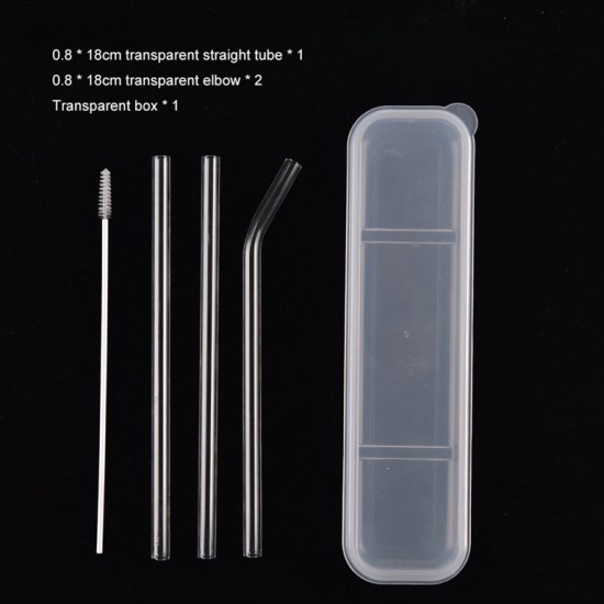 Reusable Glass Straw with Free Straw Brush