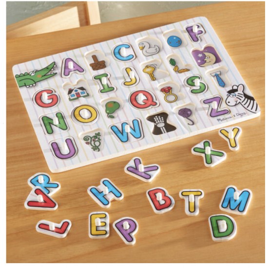 Melissa and Doug Wooden Alphabet Peg Puzzle