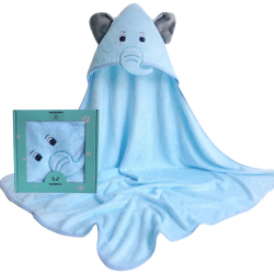 BUBBAS Bamboo Infant to Toddler Hooded Towel, Elephant BUBBAS Bamboo Infant to Toddler Hooded Towel, Elephant