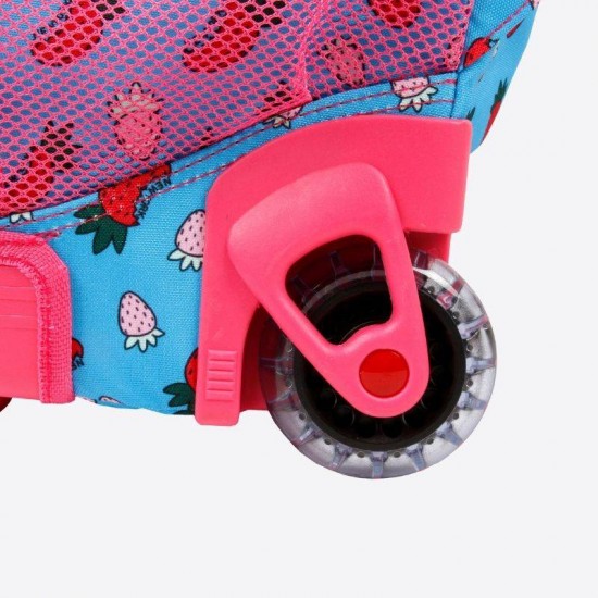 J World Sunny 17" Rolling Backpack, Strawberry J World Sunny 17" Rolling Backpack, Strawberry