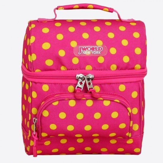 J World Insulated Lunch Bag- Pink Button