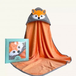 BUBBAS Bamboo Infant to Toddler Hooded Towel, Fox BUBBAS Bamboo Infant to Toddler Hooded Towel, Fox