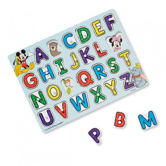 Melissa and Doug Wooden Alphabet Peg Puzzle