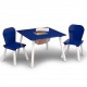 Delta 4-Piece Playroom Table, Chair and Toy Bin Set, Navy