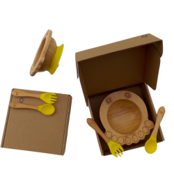 BUBBAS Bamboo Weaning Bowl Set, Paws BUBBAS Bamboo Weaning Bowl Set, Paws