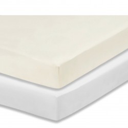 Everyday Kids 2 Pack  Cotton Crib Sheets, White/Beige Everyday Kids 2 Pack  Cotton Crib Sheets, White/Beige