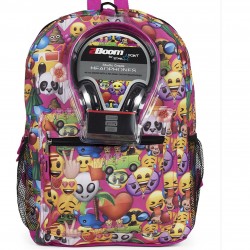 FAB NY Emoji 17inch Backpack With Headphone FAB NY Emoji 17inch Backpack With Headphone