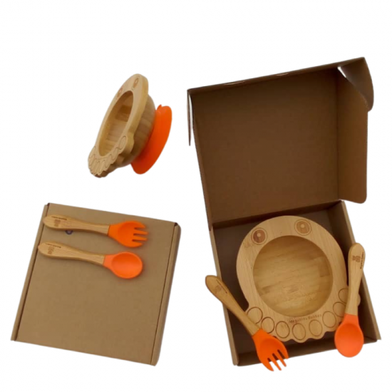 BUBBAS Bamboo Weaning Bowl Set, Paws BUBBAS Bamboo Weaning Bowl Set, Paws