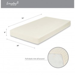 Everyday Kids 2 Pack  Cotton Crib Sheets, White/Beige Everyday Kids 2 Pack  Cotton Crib Sheets, White/Beige