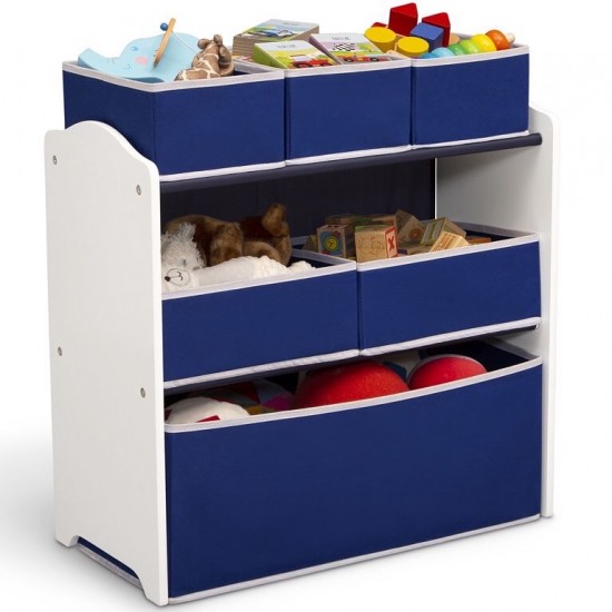 Delta 4-Piece Playroom Table, Chair and Toy Bin Set, Navy Delta 4-Piece Playroom Table, Chair and Toy Bin Set, Navy