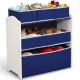 Delta 4-Piece Playroom Table, Chair and Toy Bin Set, Navy