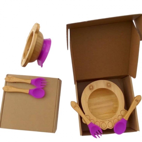 BUBBAS Bamboo Weaning Bowl Set, Paws