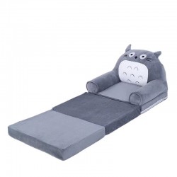 Plush 3-in-1 Foldable Kids Sofa, Grey Totoro