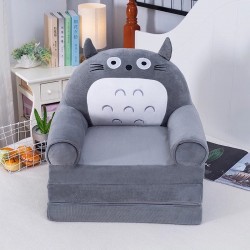 Plush 3-in-1 Foldable Kids Sofa, Grey Totoro