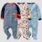 Gerber Baby Boys' 3pk Fox Zip-Front Sleepsuit