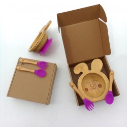 BUBBAS Bamboo Weaning Bowl Set, Rabbit BUBBAS Bamboo Weaning Bowl Set, Rabbit