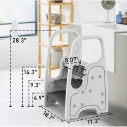 Suplayer 3 Layer Step Stool, Yellow-Green