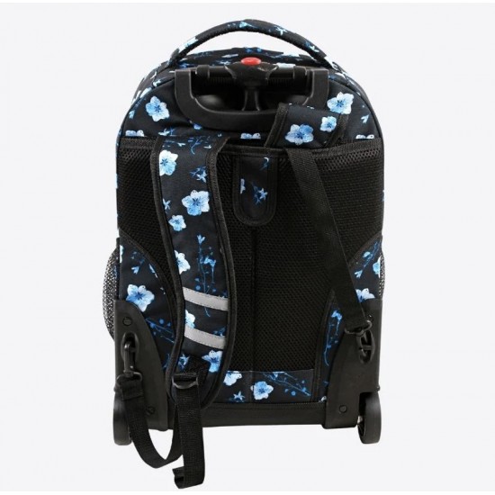 J World 18inch Rolling Backpack, Night Bloom