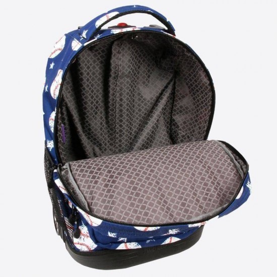 J World 18inch Sundance Rolling Backpack- Baseball J World 18inch Sundance Rolling Backpack- Baseball