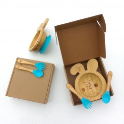 BUBBAS Bamboo Weaning Bowl Set, Rabbit BUBBAS Bamboo Weaning Bowl Set, Rabbit
