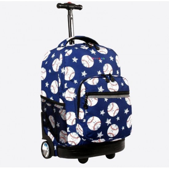 J World 18inch Sundance Rolling Backpack- Baseball J World 18inch Sundance Rolling Backpack- Baseball