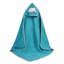 Terry Cotton Hooded Towel, Green Terry Cotton Hooded Towel, Green