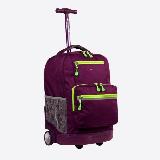 J World 18inch Sunlight Rolling Backpack, Purple J World 18inch Sunlight Rolling Backpack, Purple