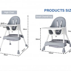 Suplayer 2 in 1 Convertible High Chair, Pink Suplayer 2 in 1 Convertible High Chair, Pink