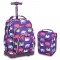 J World 16inch Lollipop Rolling Backpack with Lunch Bag- Elephant