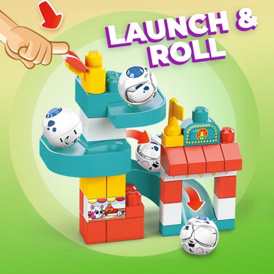 Mega Bloks Peek A Blocks Amusement Park with Big Building Blocks, Building Toys for Toddlers (35 Pieces):