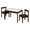 Play Zone 3-Piece Kiddy Table & Chair Kids Set, Espresso