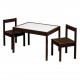 Play Zone 3-Piece Kiddy Table & Chair Kids Set, Espresso