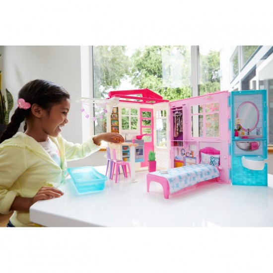 Barbie Estate Fully Furnished Close & Go House with Themed Accessories