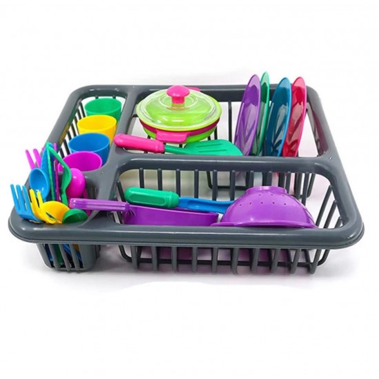 Play Zone Dish & Drying Rack 27-Piece Play Set