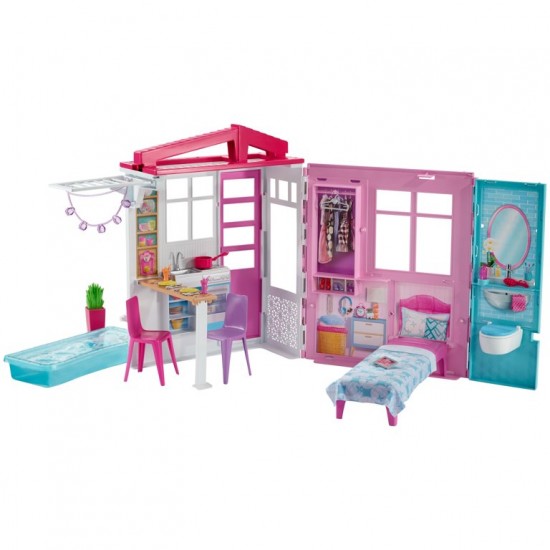 Barbie Estate Fully Furnished Close & Go House with Themed Accessories