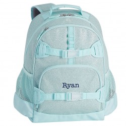 Mackenzie 15inch Aqua Sparkle Glitter Backpack and Lunch Bag Set Mackenzie 15inch Aqua Sparkle Glitter Backpack and Lunch Bag Set